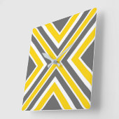 Geel grijs wit geometrisch vierkante klok (Hoek)
