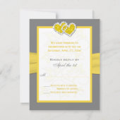 Geel, Grijs, Wit Gevoegde Harten Antwoorden Kaart (Achterkant)