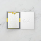 Geel, Grijs, Wit Gezamenlijke Hartjes Bedankkaart (Binnen)
