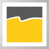 Geel grijs wit golfkleurenblok poster (Voorkant)