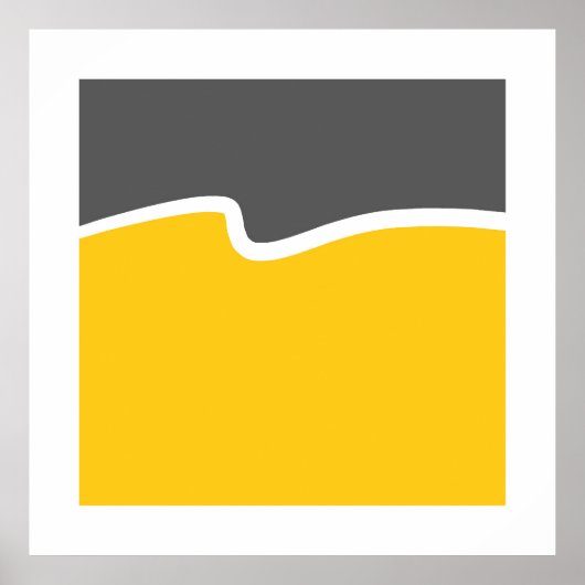 Geel grijs wit golfkleurenblok poster (Voorkant)