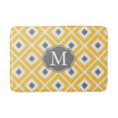 Geel, grijs, wit Ikat Diamond Patroon Badmat (Voorkant)