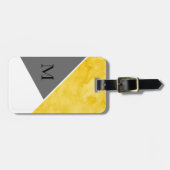 Geel grijs wit kleurenblok bagagelabel (Voorkant horizontaal)