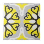 Geel grijs wit mozaïekoraal geometrisch patroon tegeltje (Voorkant)