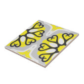 Geel grijs wit mozaïekoraal geometrisch patroon tegeltje (Zijkant)