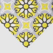 Geel grijs wit mozaïekoraal geometrisch patroon tissuepapier (Detail)