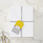 Geel Grijs Wit Polka Dot Chevron Gift Labels Cadeaulabel (Met Touw)