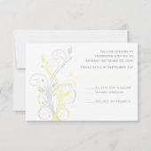 Geel Grijs Witte Bloem RSVP Kaart (Achterkant)