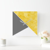 Geel grijs-witte maag vierkante klok (Huis)