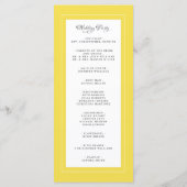 Geel Grijs Witte Trouwdienst Ceremonie Elegant Programmakaart (Achterkant)