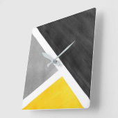 Geel grijs witte Waterverf blok Vierkante Klok (Hoek)