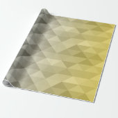 Geel grijs wolombre geometrisch patroon cadeaupapier (Uitgerold)