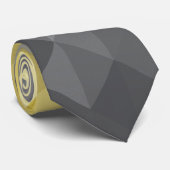 Geel grijs wolombre geometrisch patroon stropdas (Opgerold)