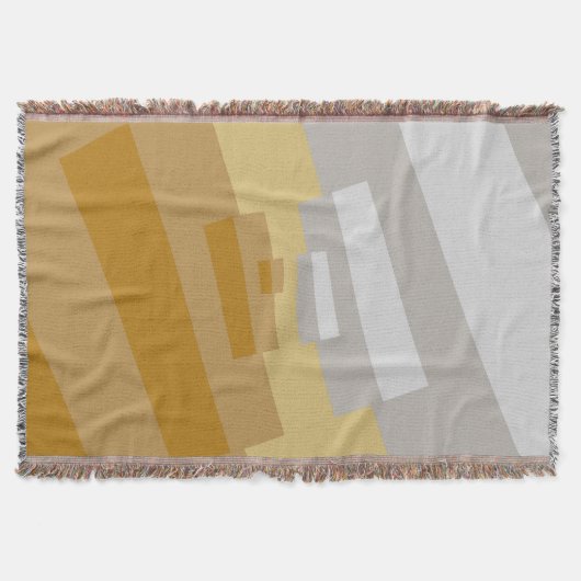 Geel Grijs, Zilver Moderne Abstracte Geometrische Deken (Voorkant)