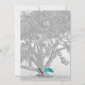 Geel Grijs Zilver Mossy Eiken Bruiloft Kaart (Achterkant)