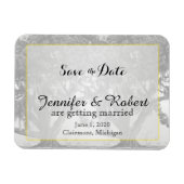 Geel grijs zilver Oak Mossy Wedding Save the Date Magneet (Horizontaal)