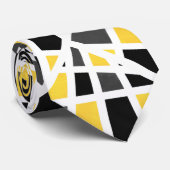 Geel grijs zwart Abstract geometrisch Stropdas (Opgerold)