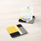Geel grijs zwart blok bier onderzetter (Rechterzijde)