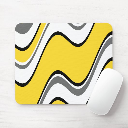 Geel grijs zwart en wit Abstract Muismat (Met muis)