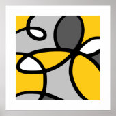 Geel grijs Zwart wit Abstract Poster (Voorkant)