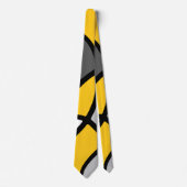 Geel grijs Zwart wit Abstract Stropdas (Voorkant)