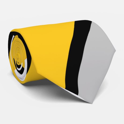 Geel grijs Zwart wit Abstract Stropdas (Opgerold)