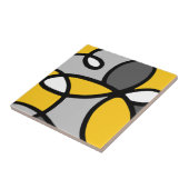 Geel grijs Zwart wit Abstract Tegeltje (Zijkant)