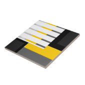 Geel Grijs Zwart-Wit Geometrisch Blok Tegeltje (Zijkant)