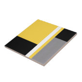 Geel Grijs Zwart-Wit Geometrisch Blok Tegeltje (Zijkant)