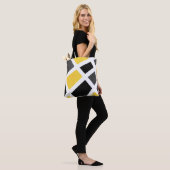 Geel grijs Zwart wit Geometrisch Tote Bag (Op model)