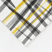 'Geel grijs zwarte kribbels' Waterverf Abstract Fleece Deken (Hoek)