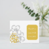 geel-grijze bloemenbruiloft Bedankt Briefkaart (Staand voorkant)