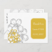 geel-grijze bloemenbruiloft Bedankt Briefkaart (Voorkant / Achterkant)