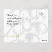 geel-grijze bloemenbruiloft Bedankt Briefkaart (Achterkant)