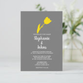 Geel grijze Floral Spring Weddenschap Kaart (Staand voorkant)
