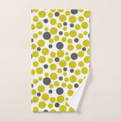 Geel grijze stippen op een witte achtergrond bad handdoek (Handdoek)
