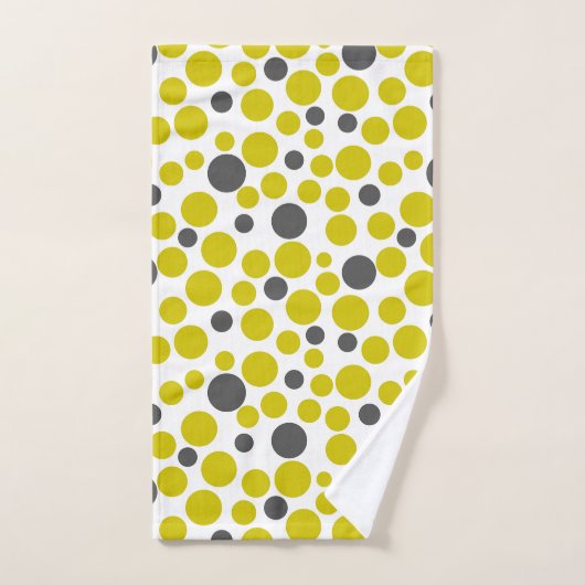 Geel grijze stippen op een witte achtergrond bad handdoek (Handdoek)