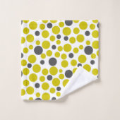 Geel grijze stippen op een witte achtergrond bad handdoek (Wasdoekje)