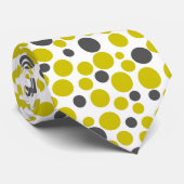 Geel grijze stippen op een witte achtergrond stropdas (Opgerold)