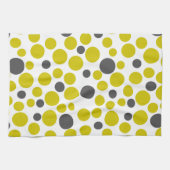 Geel grijze stippen op een witte achtergrond theedoek (Horizontaal)