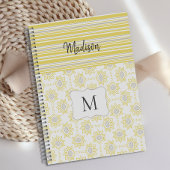 Geel grijze stripes bije rendy monogram planner