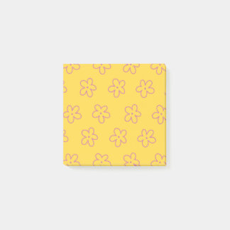 Geel grillig bloempatroon voor lente en zomer post-it® notes