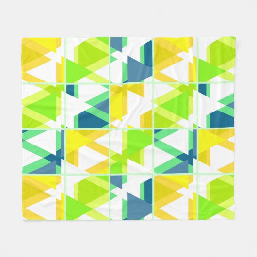 Geel groen abstract fleece deken (Voorkant (Horizontaal))