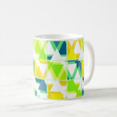 Geel groen abstract koffiemok (Voorkant rechts)