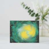 Geel groen Abstract kunstschilder met acrylplaat Briefkaart (Staand voorkant)