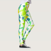 Geel groen abstract leggings (Rechts)