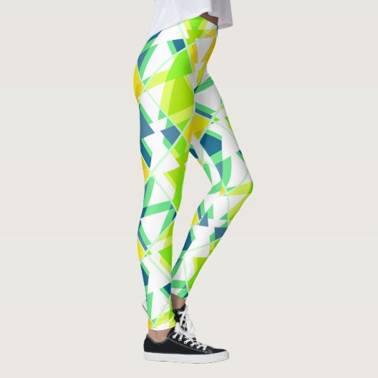 Geel groen abstract leggings (Rechts)