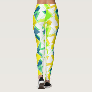 Geel groen abstract leggings