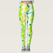 Geel groen abstract leggings (Voorkant)