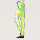 Geel groen abstract leggings (Links)